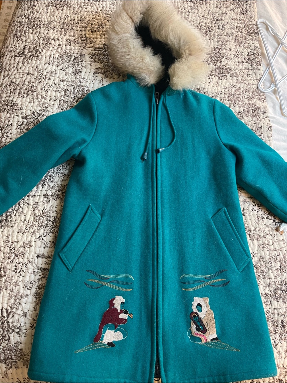 Vintage Turquoise wool parka